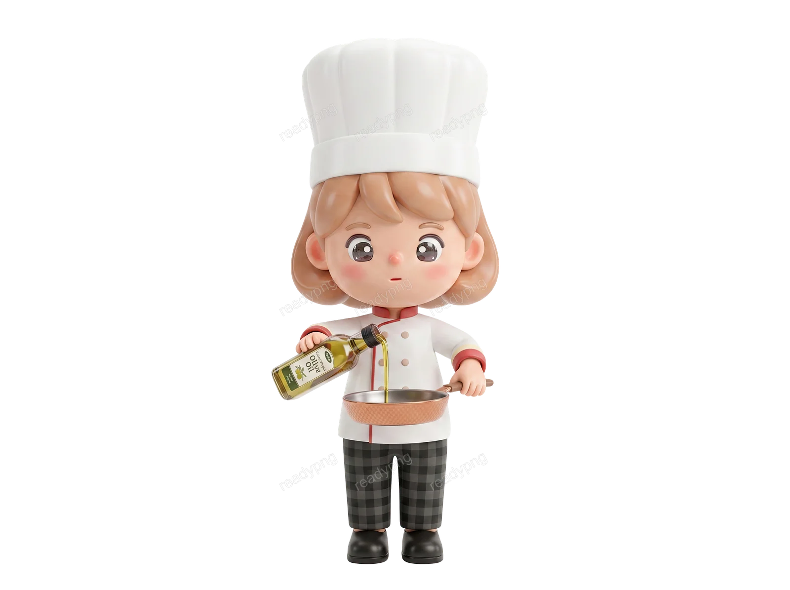 Chef with Oil and Pan