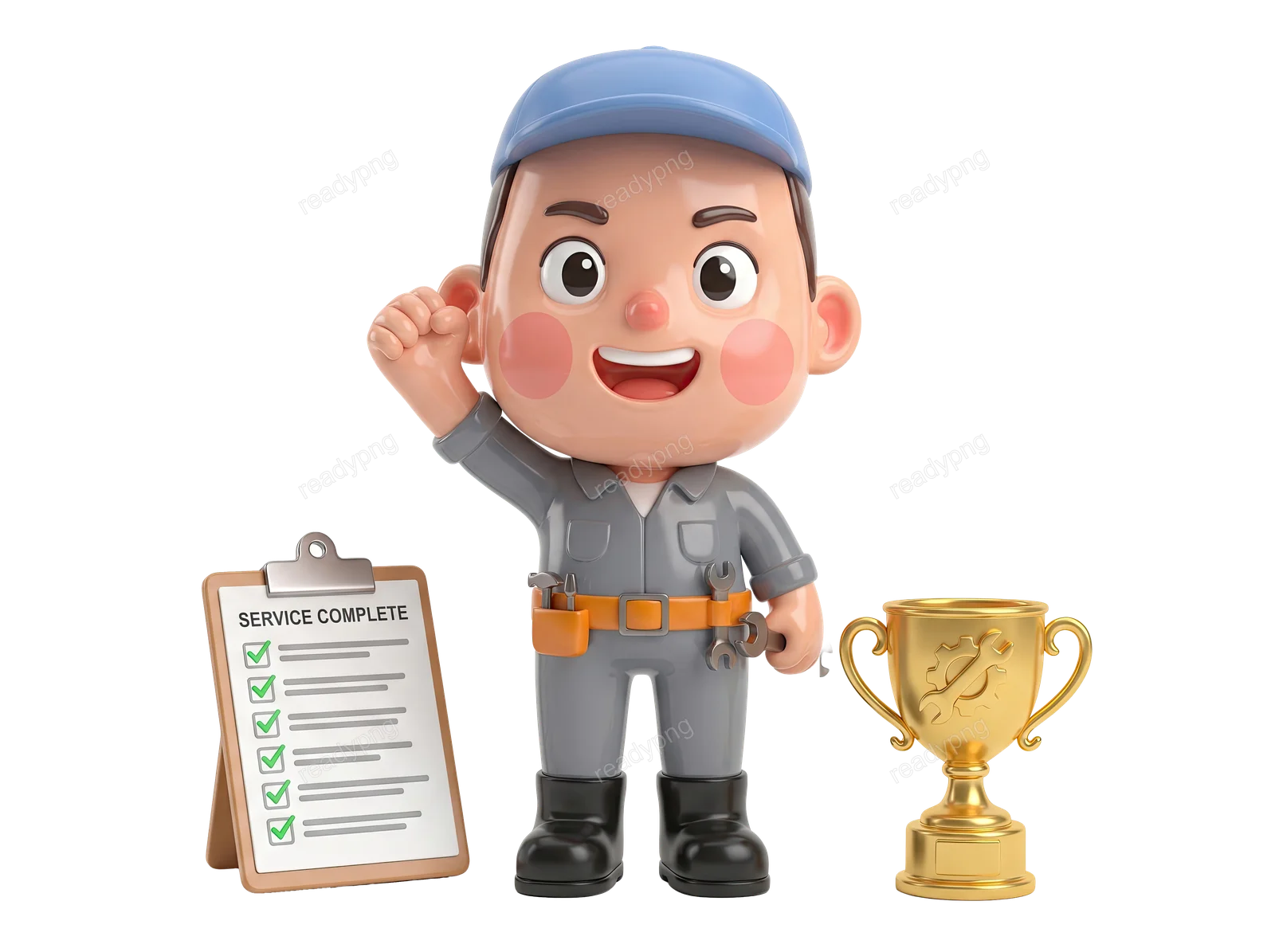Mechanic with Trophy