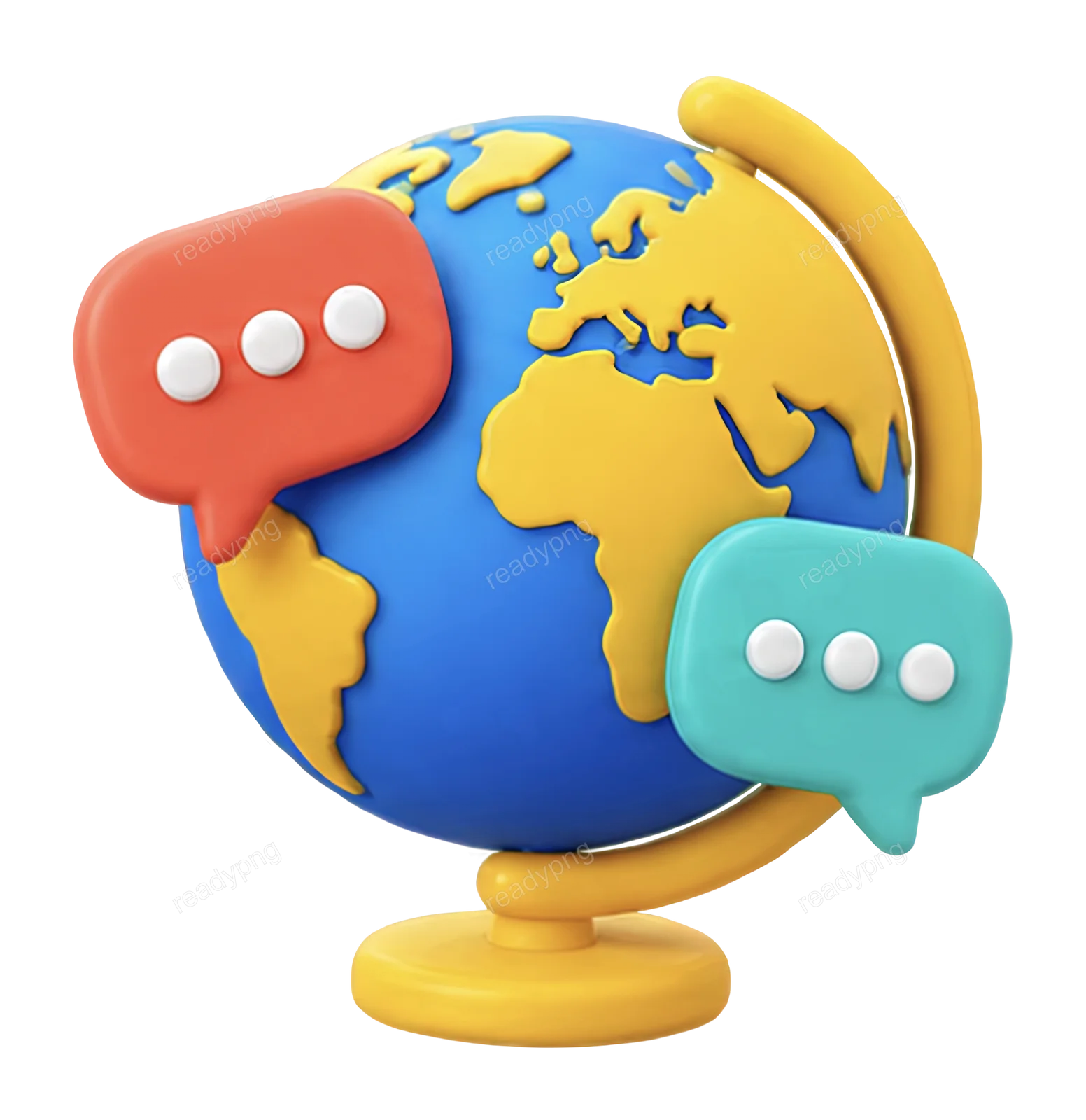 Globe with Chat Bubbles