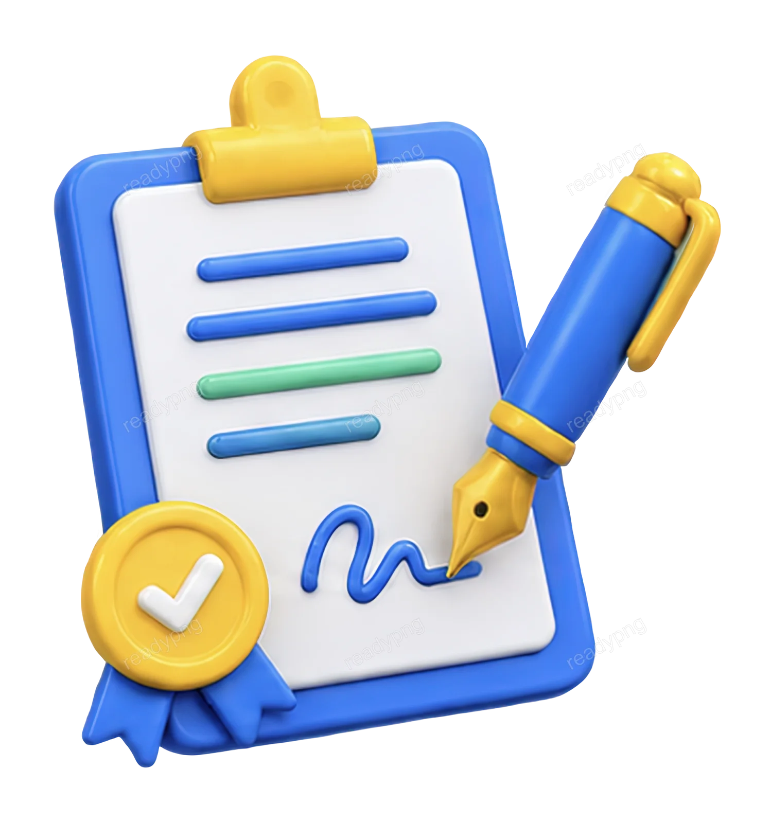 Document with Pen and Checkmark