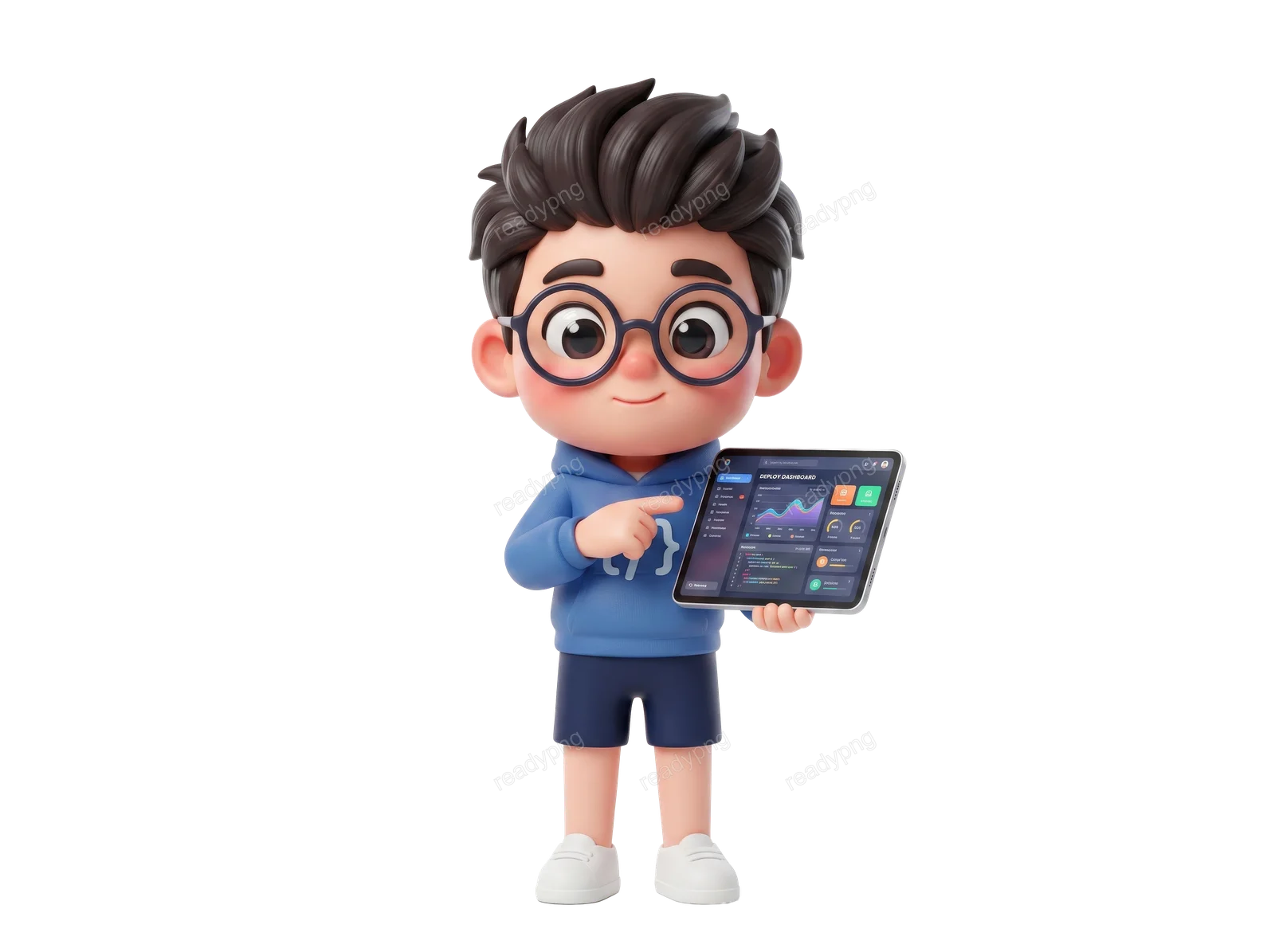 Character with Tablet