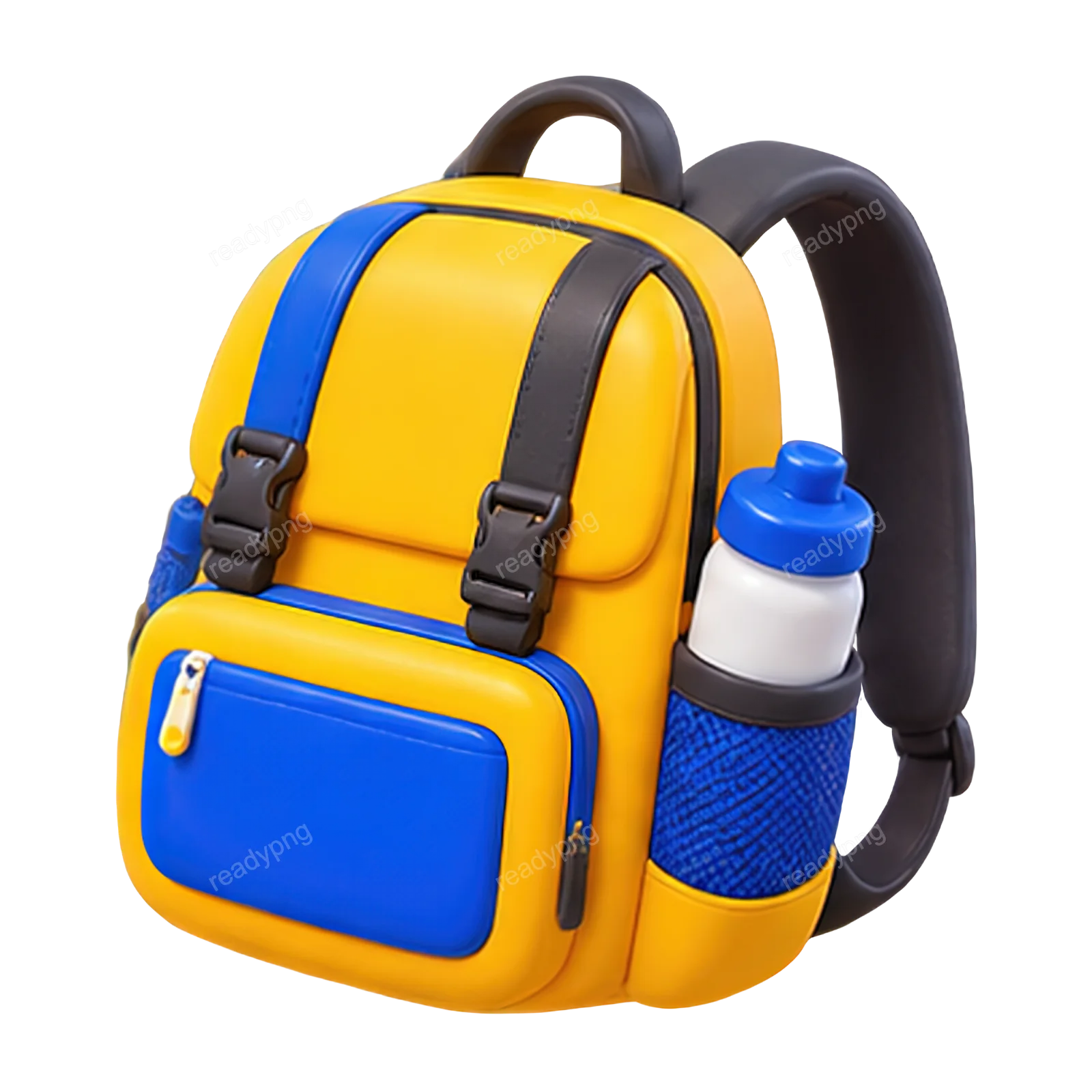 Colorful Backpack with Water Bottle