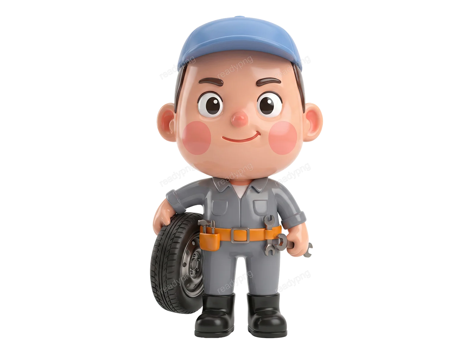 Mechanic with Tire