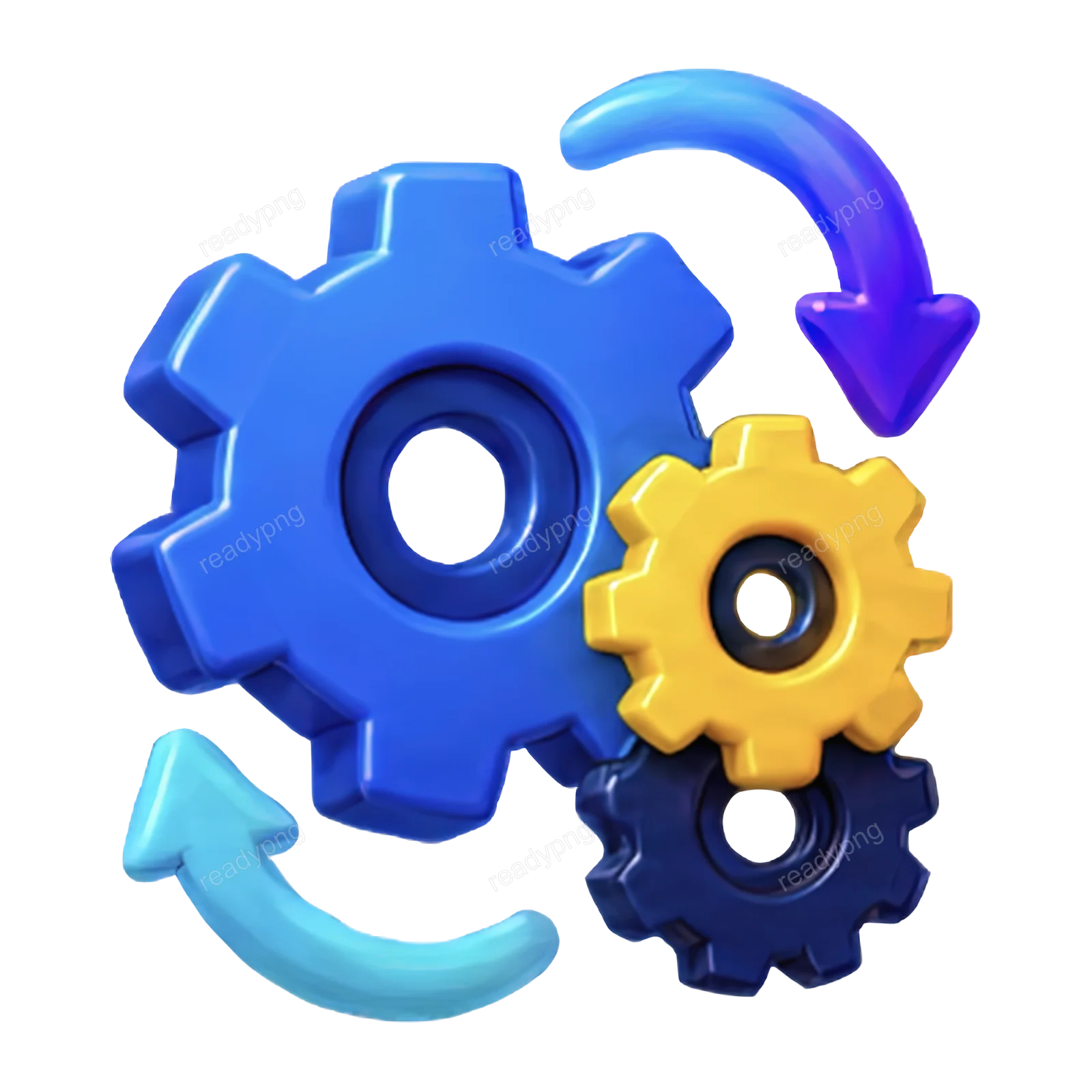 Colorful Gears with Arrows