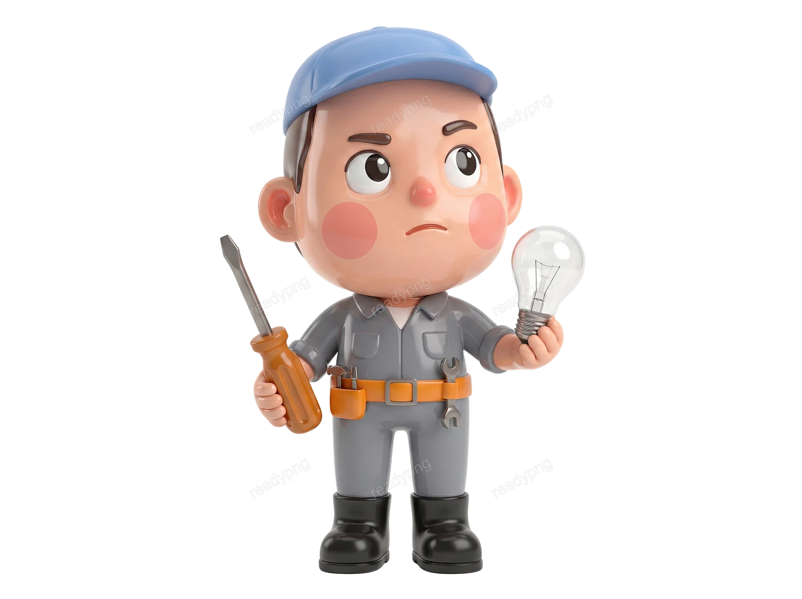 Mechanic with Light Bulb