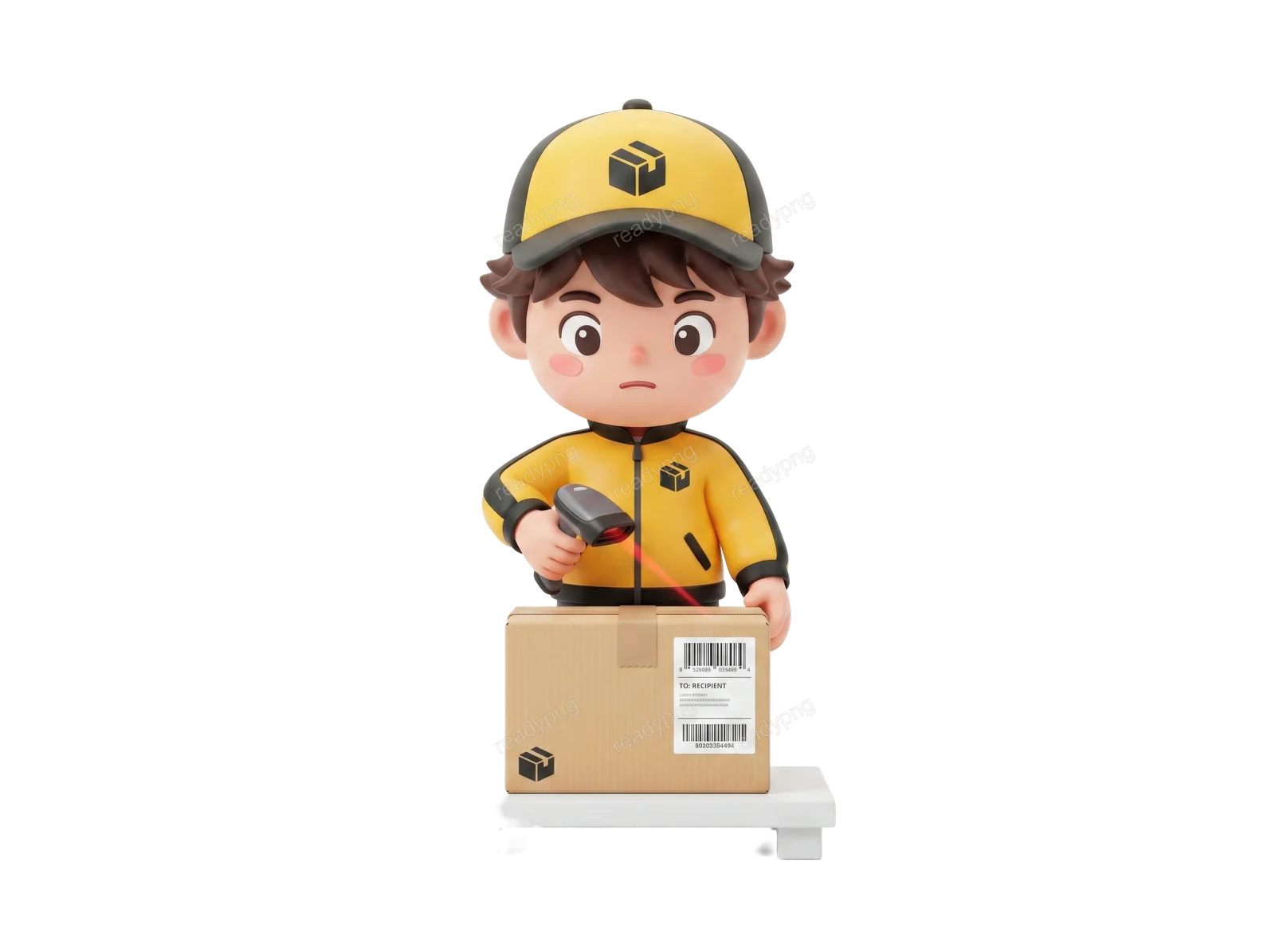 Delivery Boy Scanning Package