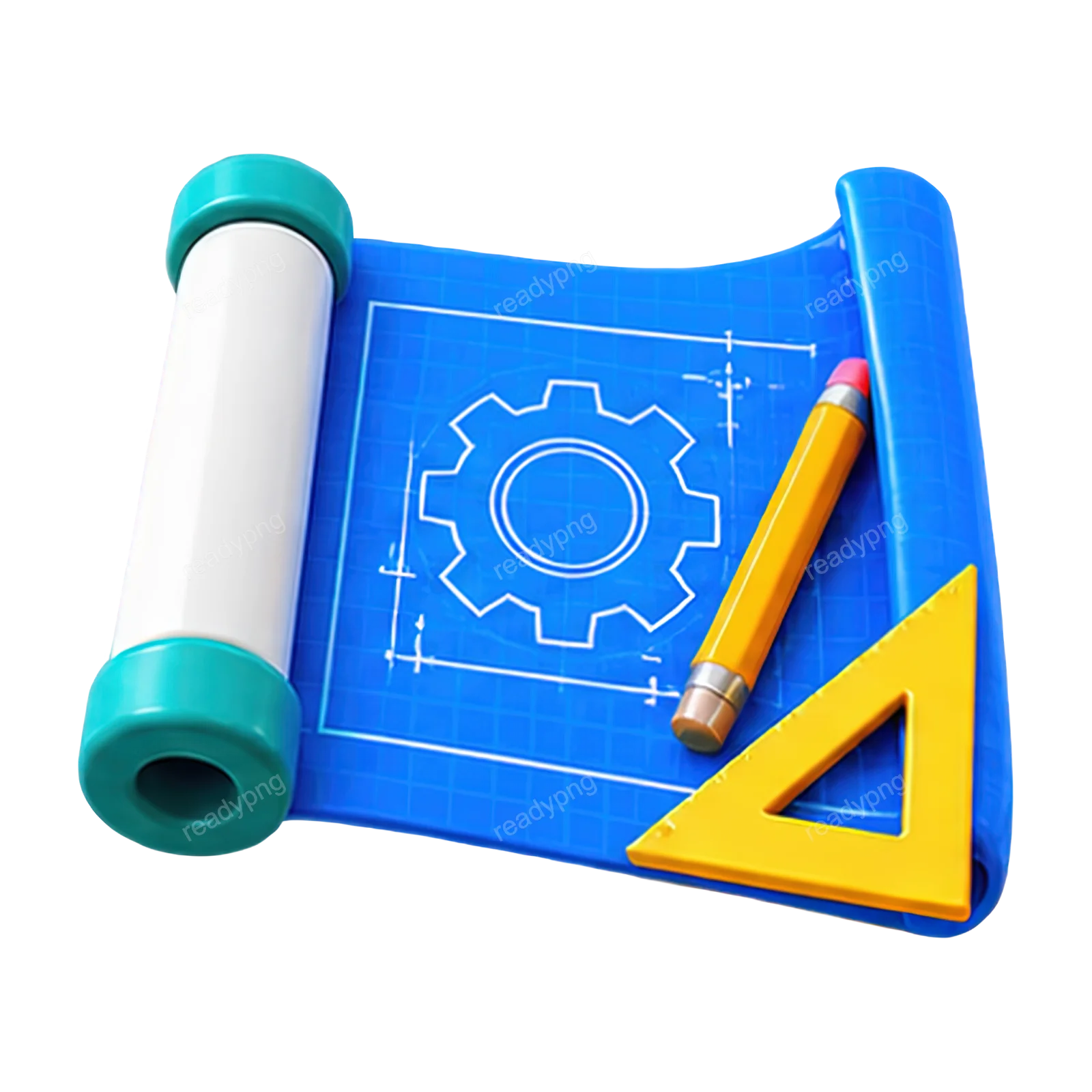 Blueprint Scroll with Tools