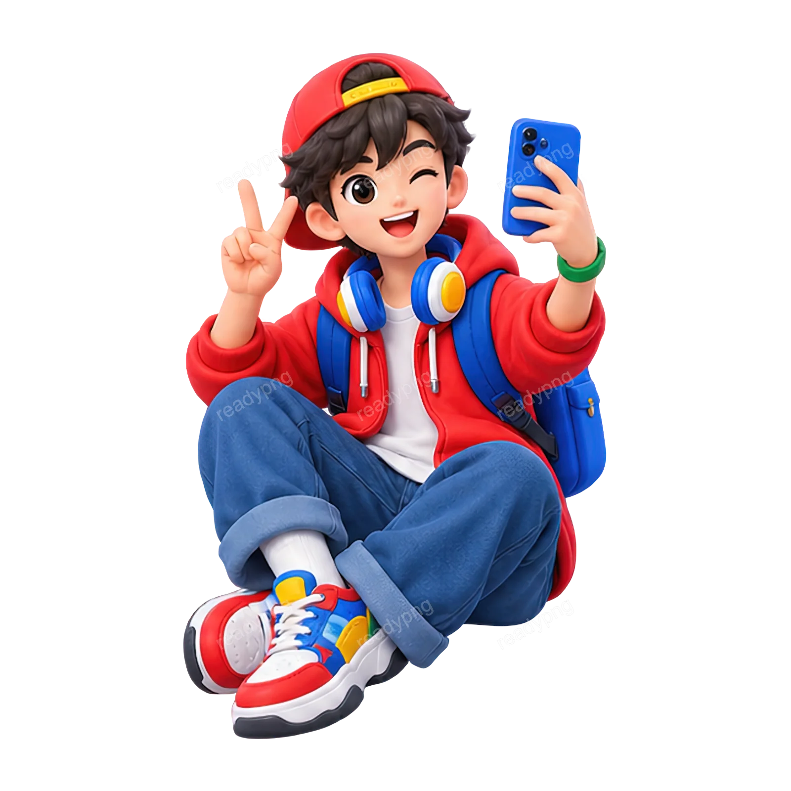 Character Taking Selfie