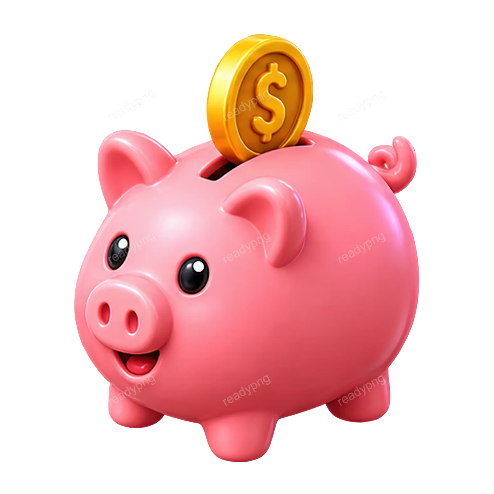 Piggy Bank with Coin