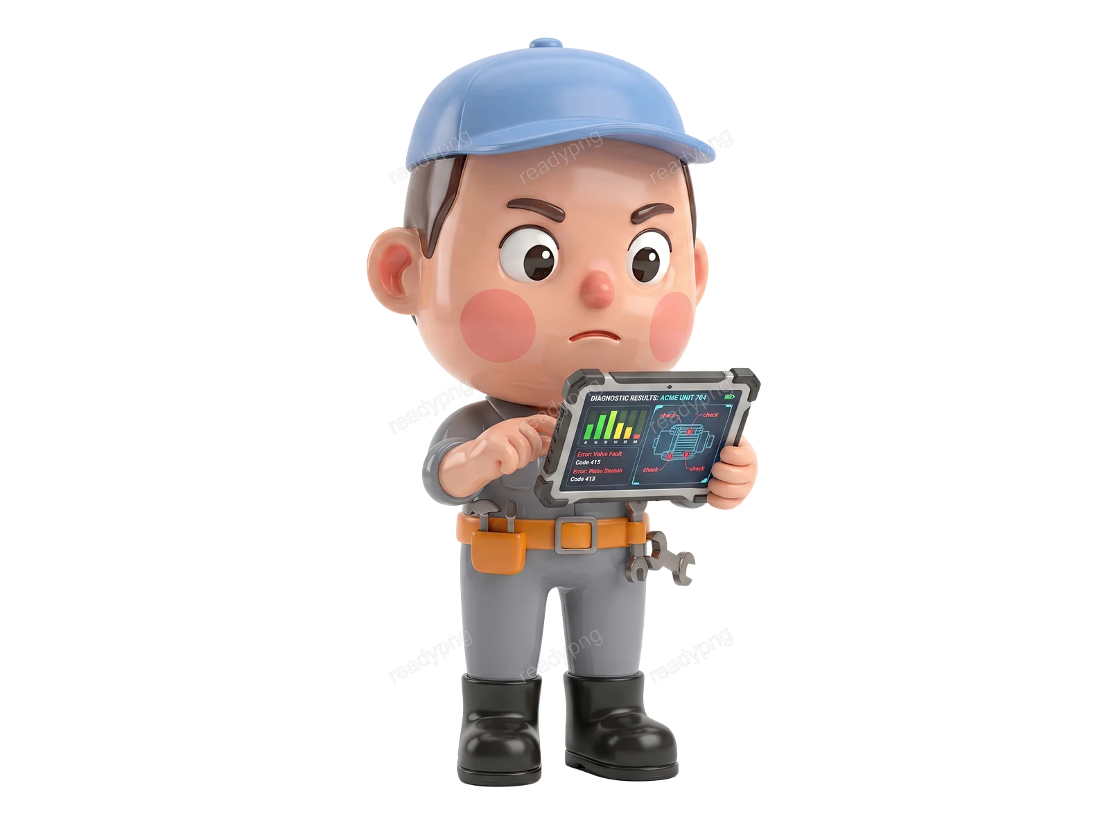 Mechanic with Tablet