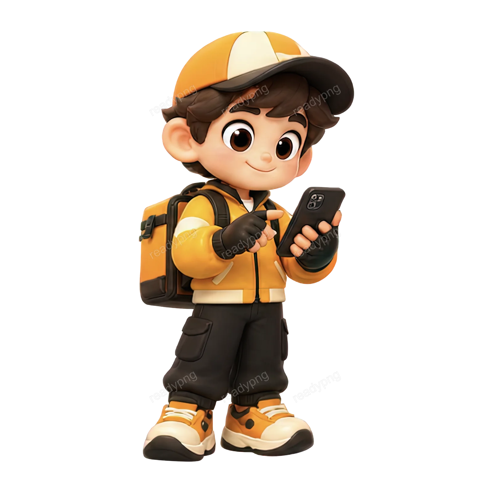 Delivery Character with Smartphone