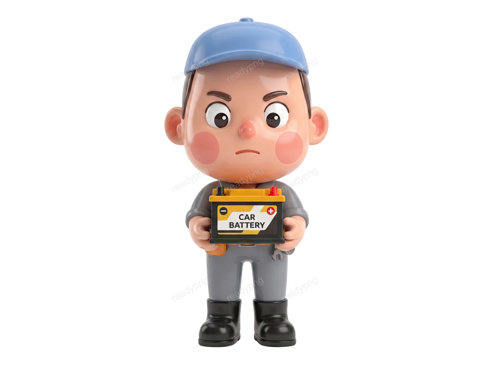 Mechanic Holding Car Battery