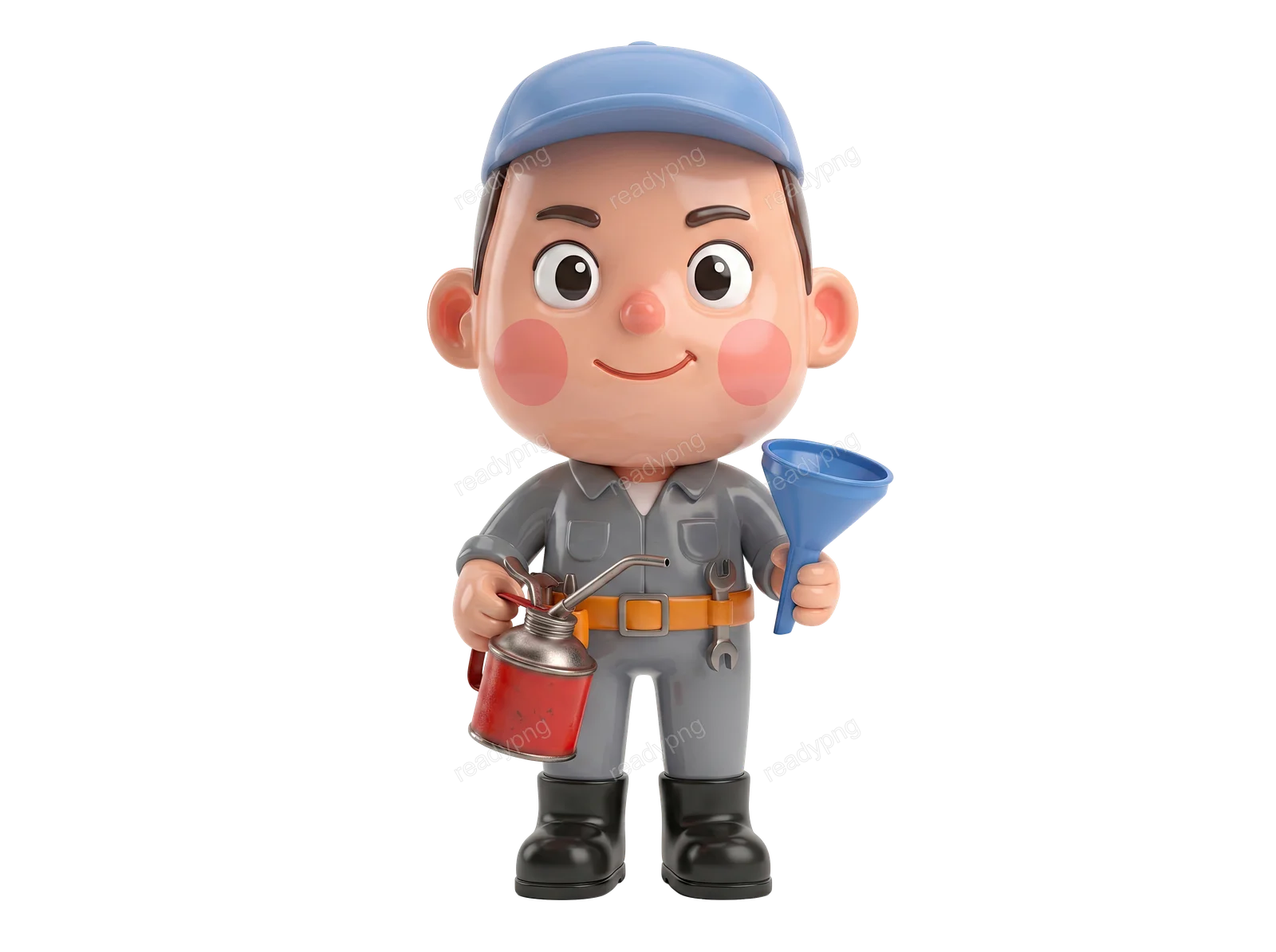 Mechanic with Oil Can
