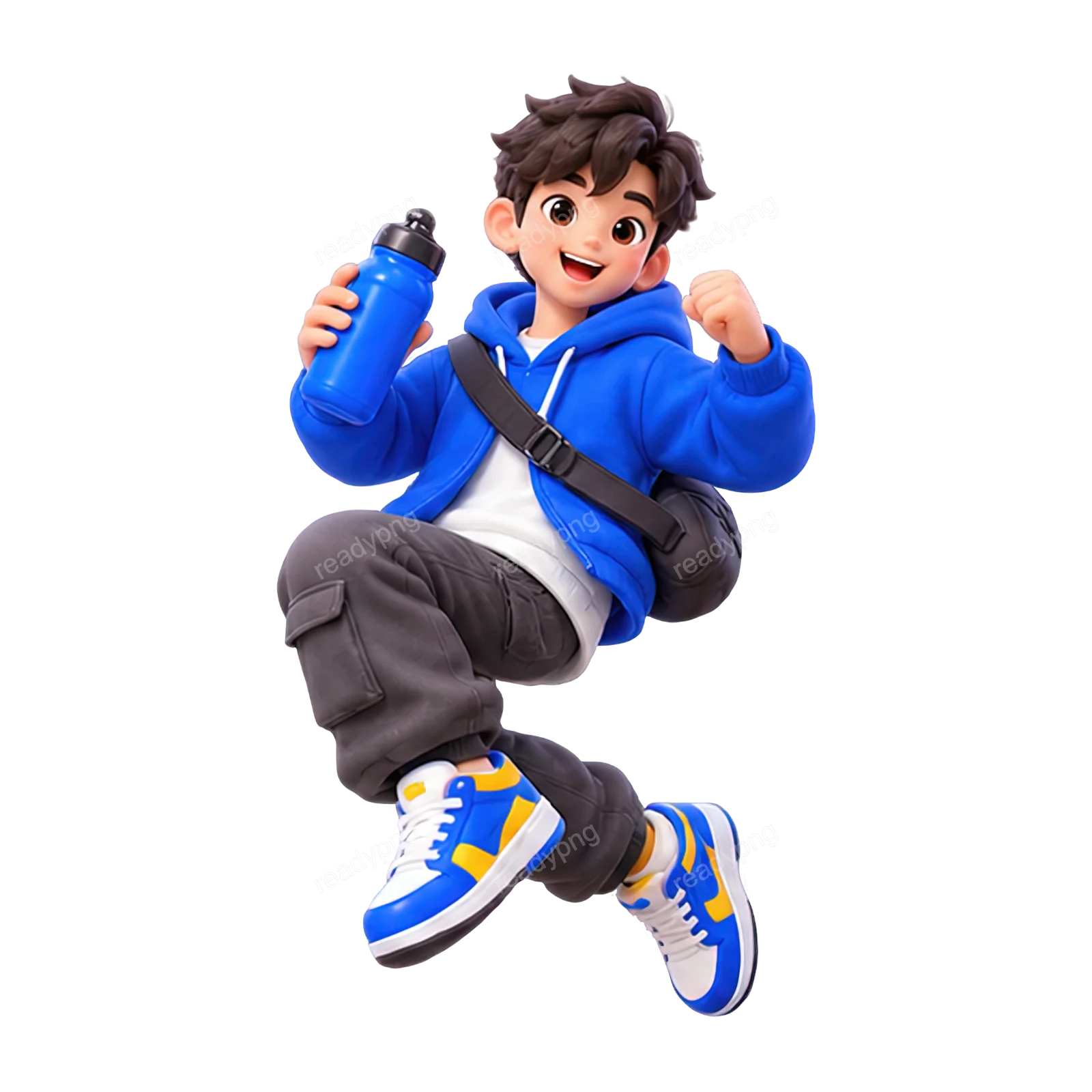 Active Boy with Water Bottle