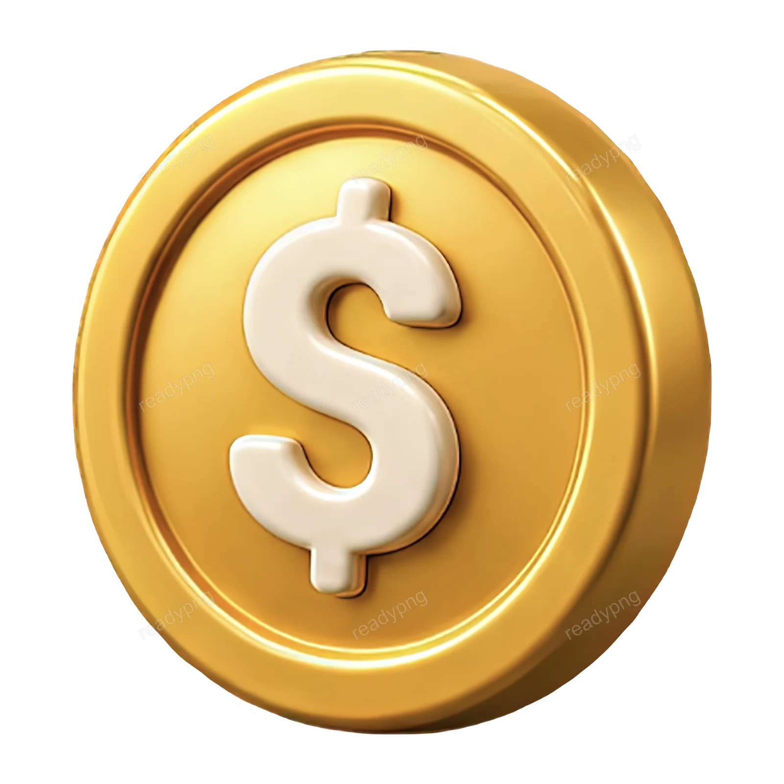 Gold Coin with Dollar Sign