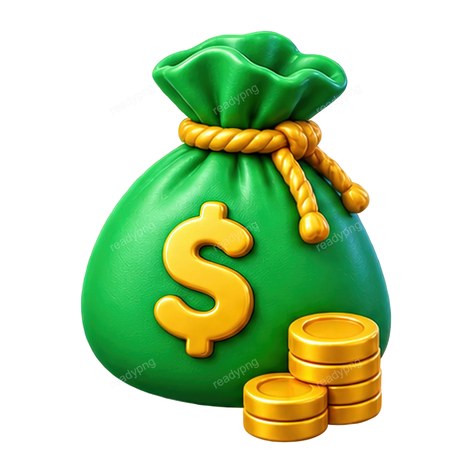 Money Bag with Coins