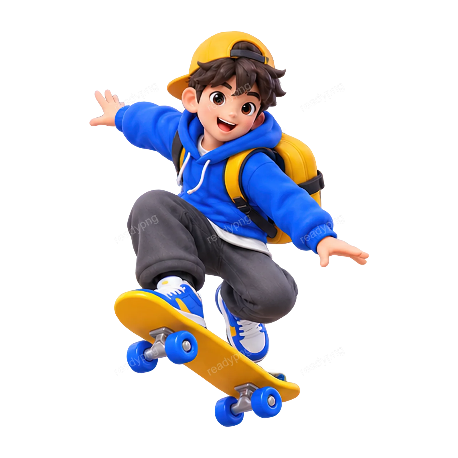 Skateboarding Kid Character