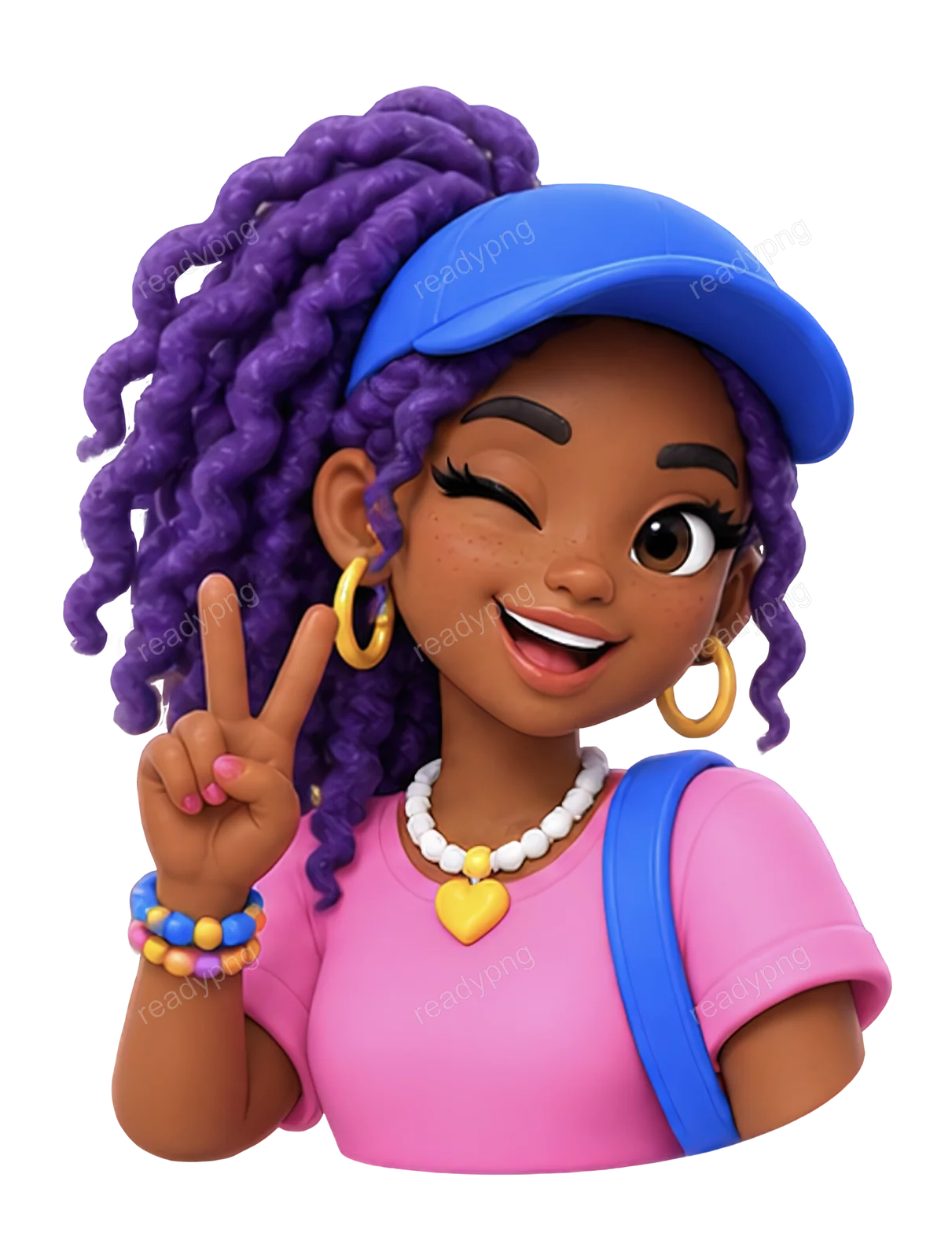 Cheerful Character Winking