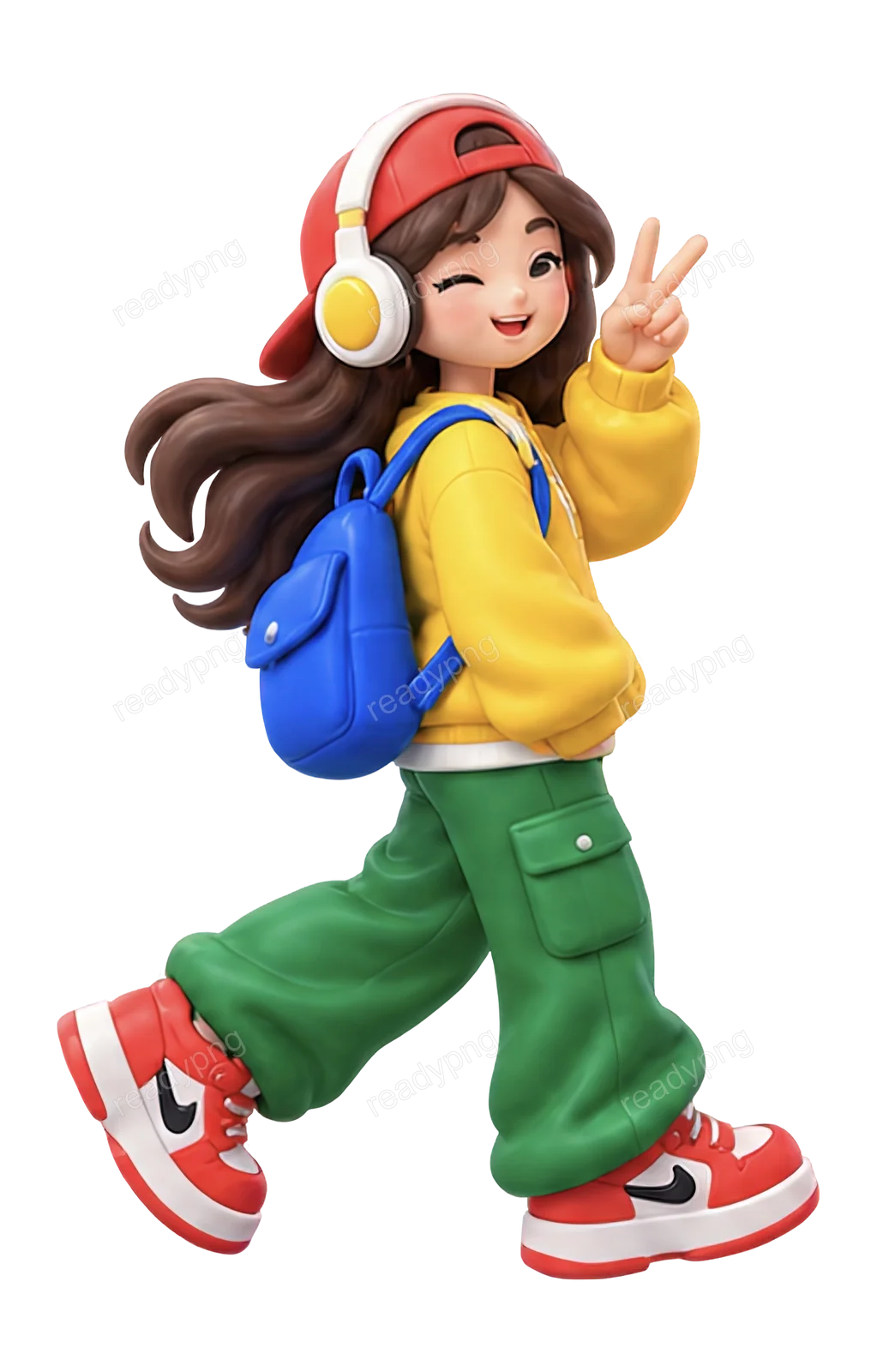 Casual Character with Backpack