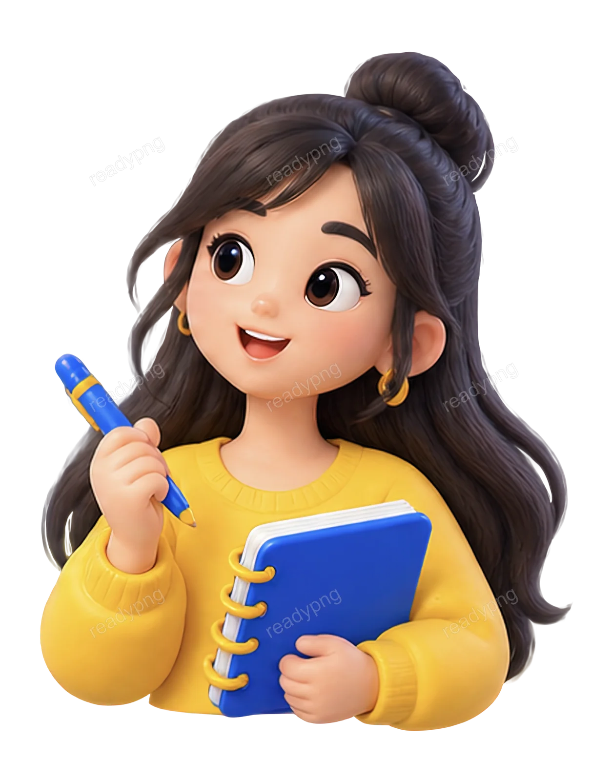Cheerful Student with Notebook