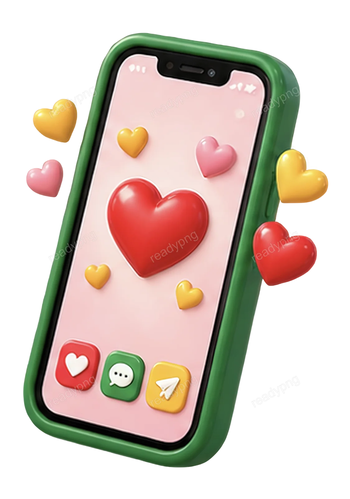 Smartphone with hearts