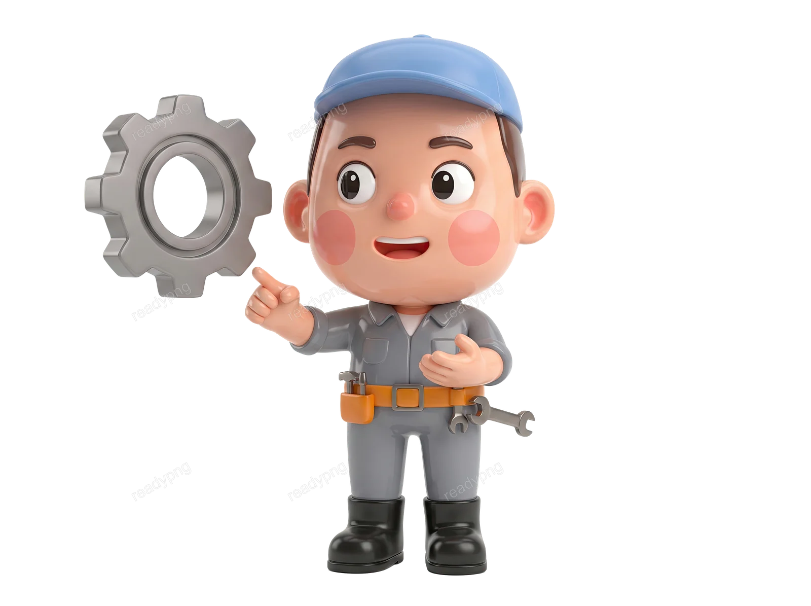 Mechanic with Gear