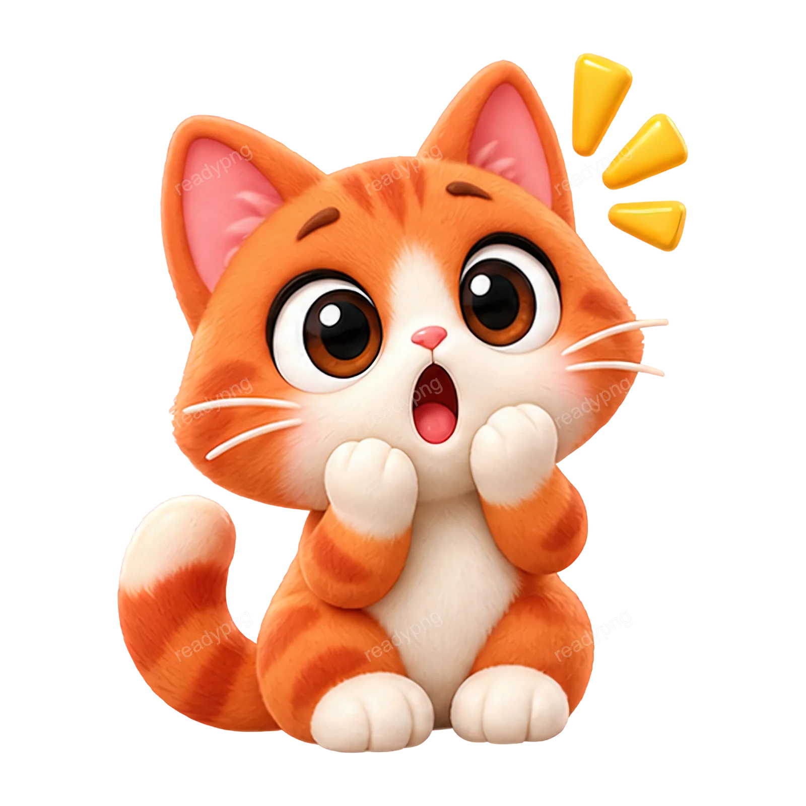 Surprised cartoon cat