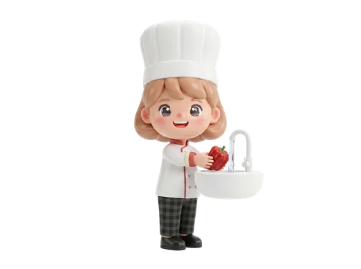 Chef Washing Vegetables