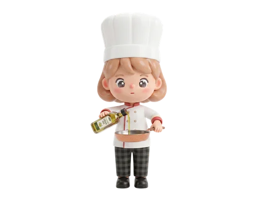 Chef with Oil and Pan