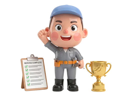 Mechanic with Trophy