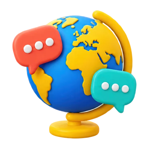 Globe with Chat Bubbles