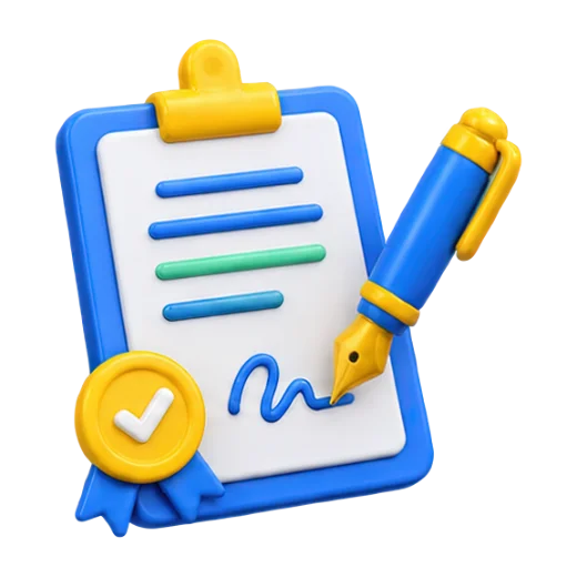 Document with Pen and Checkmark