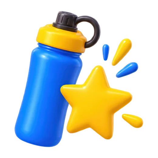 Sporty Water Bottle with Star