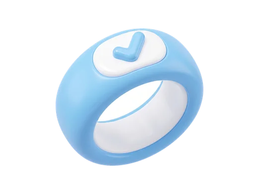 Fitness ring with checkmark