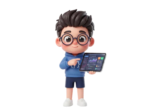 Character with Tablet