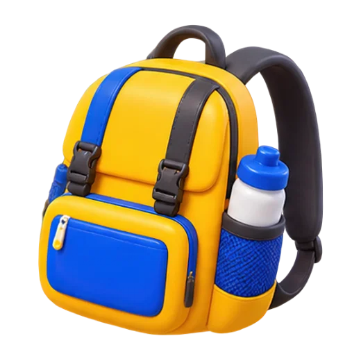 Colorful Backpack with Water Bottle