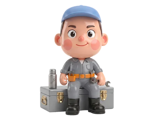 Mechanic Sitting on Toolbox