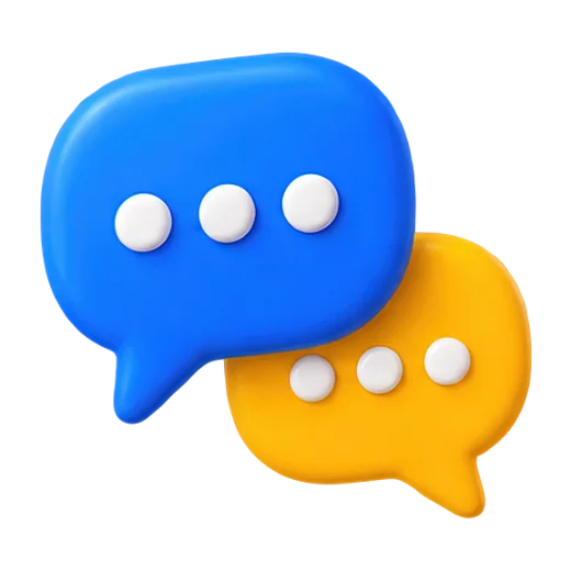 Stylized Blue Chat Bubble