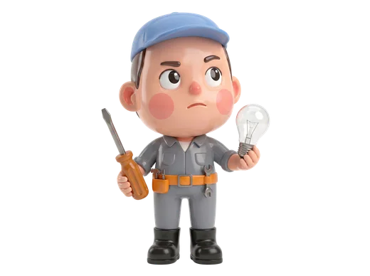 Mechanic with Light Bulb