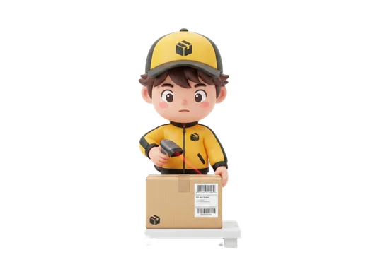 Delivery Boy Scanning Package
