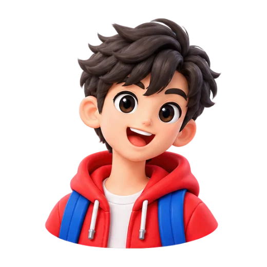 Cheerful Student Character