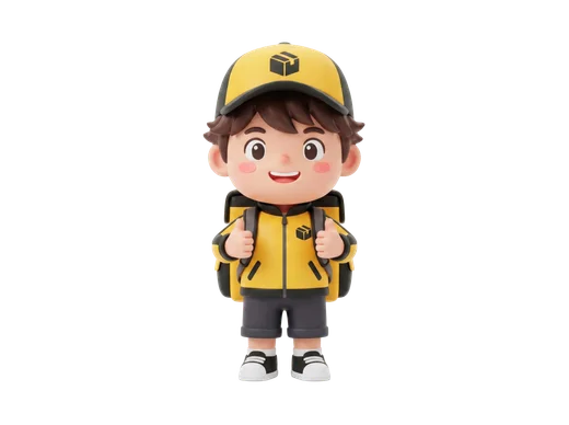 Delivery Boy with Backpack