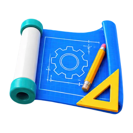 Blueprint Scroll with Tools