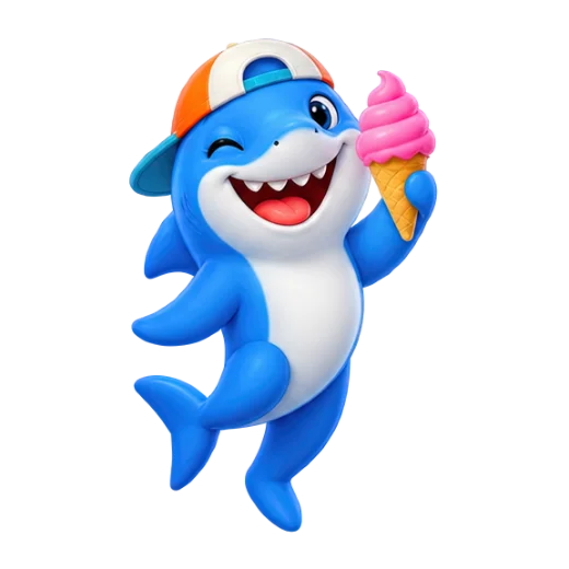 Shark Character with Ice Cream