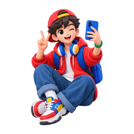 Character Taking Selfie