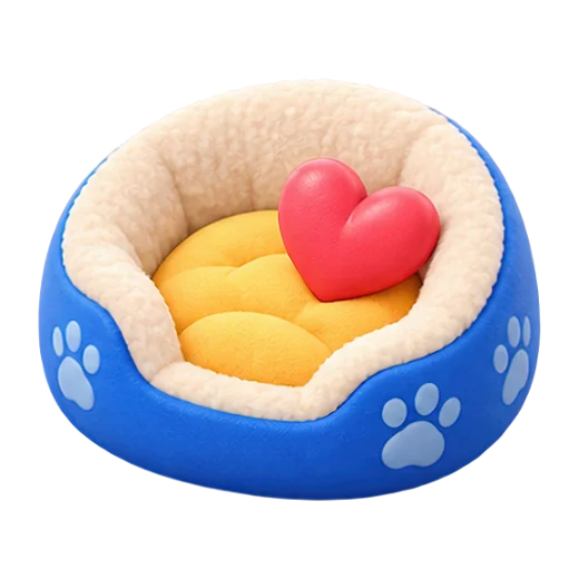 Pet bed with heart