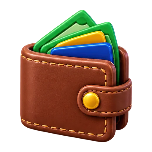 Wallet with Colorful Cards