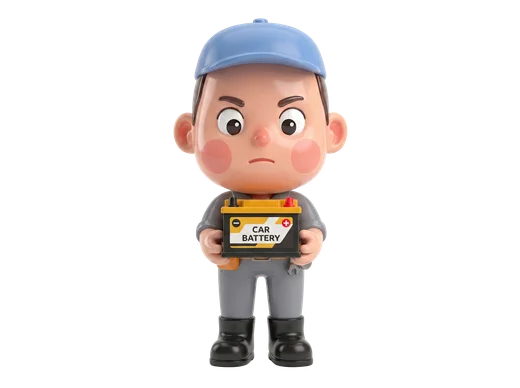 Mechanic Holding Car Battery