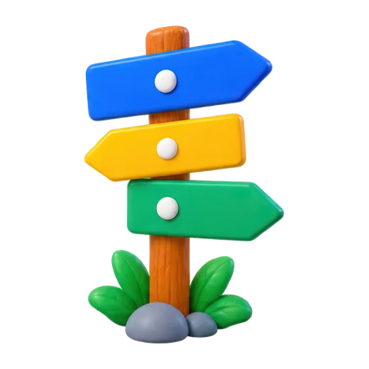 Colorful Directional Signpost