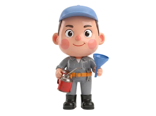 Mechanic with Oil Can